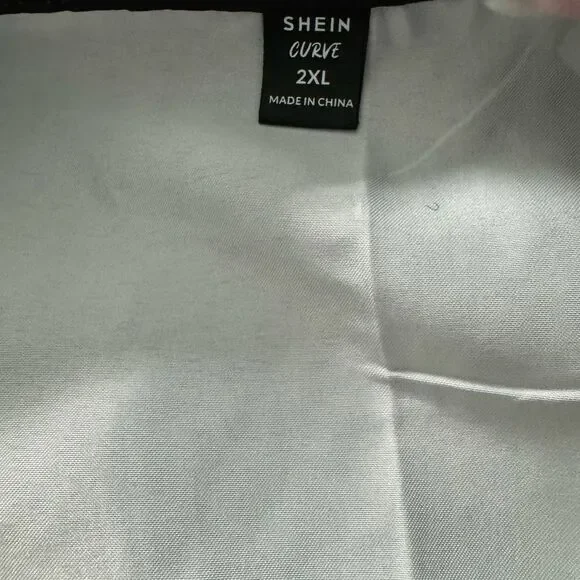 Black Dress with Red Floral Design - Picture 7 of 7